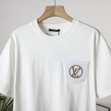 【限定】ルイヴィトン コピー 25 SSスパンコールアクセントポケットロゴ半袖Tシャツ半袖2色