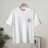 【限定】ルイヴィトン コピー 25 SSスパンコールアクセントポケットロゴ半袖Tシャツ半袖2色