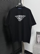 新作 ルイヴィトン 激安通販  Louis Vuittonプリントデザイン丸首半袖Tシャツ