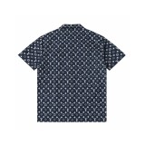 使い勝手良し ルイヴィトン 激安通販 25 SSオールドフラワーたっぷりジャカード半袖シャツTシャツ半ズボンセット