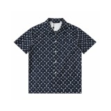 使い勝手良し ルイヴィトン 激安通販 25 SSオールドフラワーたっぷりジャカード半袖シャツTシャツ半ズボンセット