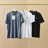 入手困難 モンクレール コピーおすすめ 春夏定番刺繍ロゴビジネスカジュアル桑蚕糸半袖ポロシャツ3色