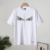 一目惚れ♪ フェンディ コピー の純色アルファベット立体刺繍ラウンドネック半袖Tシャツ2色