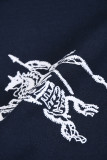 高品質 バーバリー 偽物通販 の胸に軍馬刺繍ラウンドネック半袖Tシャツ