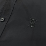 稀少 バーバリー n級品 の純色チェックを組み合わせたTB刺繍長袖シャツ