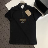 追跡付 バーバリー コピーおすすめ の球形模様刺繍メッシュクロス半袖ポロシャツ