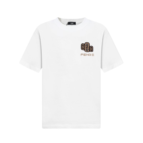 【限定】フェンディ コピー  のロゴラウンドネック半袖Tシャツ