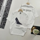 超話題! バレンシアガ 激安偽物 の2025 SSハイヒール前後直噴プリント半袖Tシャツ