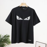 一目惚れ♪ フェンディ コピー の純色アルファベット立体刺繍ラウンドネック半袖Tシャツ2色