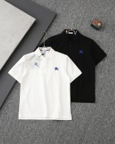 高品質 バーバリー 激安通販  の ラシックブルー戦馬小標刺繍開襟ポロシャツ半袖Tシャツ2色