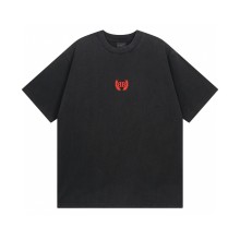超話題! バレンシアガ コピーおすすめ の2025 SS前面麦刺繍洗い水半袖Tシャツ