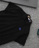 高品質 バーバリー 激安通販  の ラシックブルー戦馬小標刺繍開襟ポロシャツ半袖Tシャツ2色