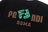 日本未入荷 フェンディ スーパーコピー  のロゴラウンドネック半袖Tシャツ