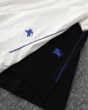 超話題! バーバリー 偽物通販  の ラシックブルー戦馬小標刺繍開襟ポロシャツ半袖Tシャツ2色