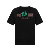 日本未入荷 フェンディ スーパーコピー  のロゴラウンドネック半袖Tシャツ