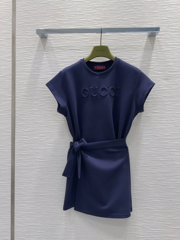 超話題! グッチ 激安偽物 の25 Ss春夏半袖コットンワンピース2色