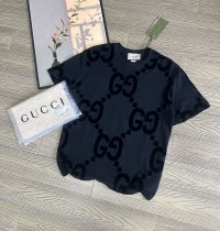 【話題商品！】グッチ 激安偽物 のダブルGプリントアルファベット植毛半袖Tシャツ