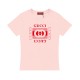 大人気 グッチ 偽物通販 のアルファベットロゴショルダーウエストトリムタイプレディース半袖Tシャツ