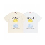 日本未入荷 グッチ スーパーコピー のデジタル直噴イラストアルファベットロゴ半袖Tシャツ