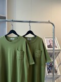 追跡付 ロエベ 激安通販 のアボカド色ポケット刺繍半袖Tシャツ
