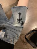 大人気 クロムハーツ コピーおすすめ のクロスステッチ糸バリデニムパンツ