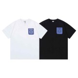 高品質 ロエベ スーパーコピー の立体ポケットロゴ刺繍半袖Tシャツ