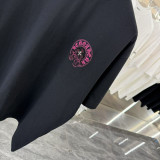 日本未入荷 クロムハーツ コピー の馬蹄レーザー焼花布刺繍カップルカジュアル半袖Tシャツ