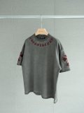 一目惚れ♪ クロムハーツ n級品 の重工刺繍マーク貼り布丸首半袖Tシャツ2色