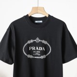 追跡付 プラダ コピー の丸首半袖ゆったりTシャツ2色