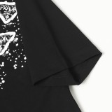 一目惚れ♪ プラダ 偽物通販 の落書きアルファベットロゴプリント半袖Tシャツ