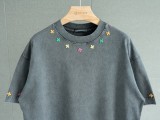 高品質 クロムハーツ 偽物通販 の水洗カラーメタルクロスラウンドネック半袖Tシャツ