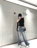大人気 ルイヴィトン n級品 2025 SS  LVレトロウォッシュハイウエストストレートジーンズ