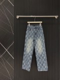一目惚れ♪  ルイヴィトン 激安偽物 2025 SS LV老花満印デニムストレートパンツ