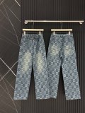 一目惚れ♪  ルイヴィトン 激安偽物 2025 SS LV老花満印デニムストレートパンツ