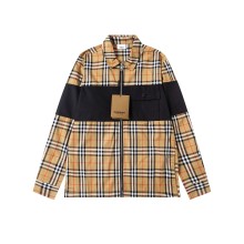 超奇跡の入荷☆ バーバリー コピーおすすめ のチェック柄パッチワークカジュアルシャツペアルックコートトップス