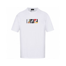 超奇跡の入荷☆ フェンディ n級品 のダブルF刺繍ロゴラウンドネック半袖Tシャツ