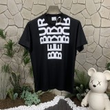 追跡付 バーバリー 激安偽物 のアルファベットプリントラウンドネックストレート半袖肩落とし袖Tシャツ
