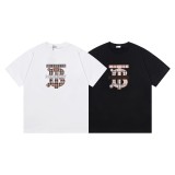 ★超人気 バーバリー コピーおすすめ のシートステッチシリカゲルロゴ百合トレンド半袖Tシャツ