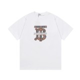 ★超人気 バーバリー コピーおすすめ のシートステッチシリカゲルロゴ百合トレンド半袖Tシャツ