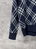 稀少 バーバリー n級品 のストライプウール混紡ジッパーニットカーディガン