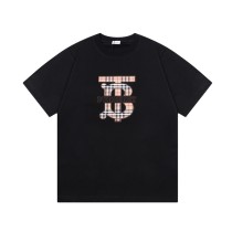 大人気 バーバリー 偽物通販 のシートステッチシリカゲルロゴ百合トレンド半袖Tシャツ