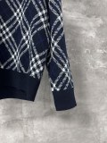 稀少 バーバリー n級品 のストライプウール混紡ジッパーニットカーディガン