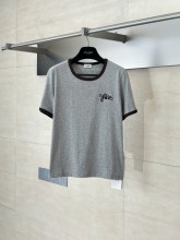 入手困難 セリーヌ n級品 の丸首刺繍半袖Tシャツ