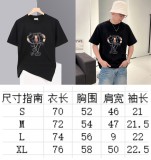 稀少 ディオール 激安通販 の定番ベアープリント+ドリルラウンドネック半袖Tシャツ