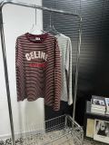 ★超人気 セリーヌ コピーおすすめ の定番ストライプ早秋長袖T2色