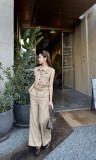 追跡付 ディオール コピーおすすめ の開襟タンクトップトップスロングパンツスーツ