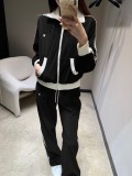 大人気 セリーヌ 偽物通販 の25 ssベルベットジョイントねじ編みジッパーコートにルーズウエストパンツスーツ2色