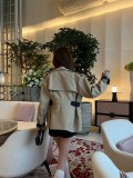 入手困難 ディオール 激安偽物 の25 ss秋のレザーバックルウエスト飾りショート丈パーカー
