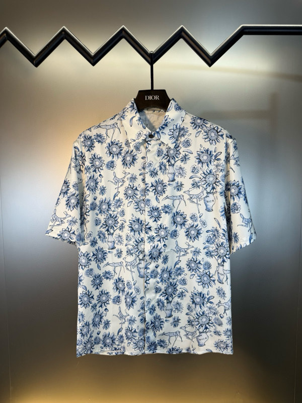 【限定】 ディオール n級品 の シルク全幅プリント半袖シャツ