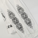 日本未入荷 クロムハーツ  n級品 の 25 ss 25 ssリール馬蹄サンスクリットプリント爆金長袖Tシャツ